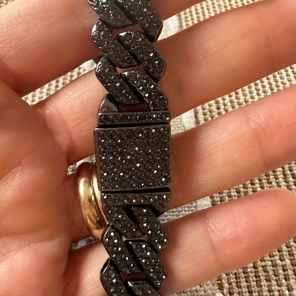 Black Miami Cuban Tennis Bracelets 7”
